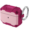 For AirPods 4 Wireless Earphones Shockproof Protective Case(Pink + Rose Red)