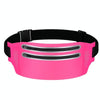 Outdoor Double Zipper Sports Waterproof Lycra Body Slim Waist Bag(Rose Red)