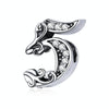 S925 Sterling Silver Relief Number Series 0-9 Beads DIY Bracelet Necklace Accessories, Style:5