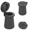 Car Outdoor Multifunctional Retractable Thickened Folding Stool Portable Toilet(Black)