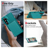 For Samsung Galaxy A55 5G Horizontal Flip Card Bag Holder Leather Phone Case(Cyan Green)