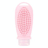 100ml 2 In1 Travel Dispenser Bottle Silicone Portable Massage Brush Shampoo Lotion Divider Bottle(Light Pink)