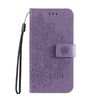 For Samsung Galaxy A36 5G / A56 5G Seven-petal Flowers Embossing Leather Phone Case(Light Purple)