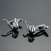 Men Shirts Enamel Lacquered Cufflinks, Color: Silver Pipe