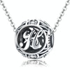 S925 Sterling Silver 26 English Letter Beads DIY Bracelet Necklace Accessories, Style:H