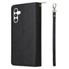 For Samsung Galaxy S25 5G 9-Card Slots Zipper Wallet Bag Leather Phone Case(Black)