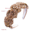Ladies Handmade Crystal Flower-shaped Super Flashing Wide-brimmed Headband Hipster Hair Press(Light Brown)