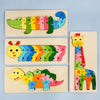 4 PCS / Sets Children Educational Wooden Dinosaur Animal 3D Puzzle Toys