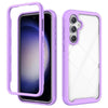 For Samsung Galaxy S23 FE 5G Starry Sky Solid Color Shockproof TPU Clear PC Phone Case(Purple)