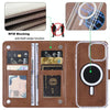 For iPhone 15 ViLi GVS-C Series MagSafe Magnetic RFID Leather Flip Phone Case(Brown)