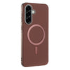 For Samsung Galaxy A25 Solid Color Plating MagSafe Full Coverage Phone Case(Brown)