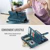 For Samsung Galaxy S25 Ultra 5G CaseMe C30 Card Slots Zipper Wallet Leather Phone Case(Blue)