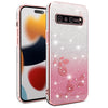 For Samsung Galaxy S10 5G Gradient Glitter Flower All-inclusive Phone Case(Pink)