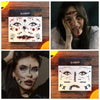 10pcs Halloween Scar Waterproof Tattoo Sticker Simulated Face Horror Stickers, Pattern: RM-044