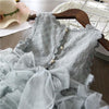 Summer Girls Sleeveless Tutu Lace Dress, Kid Size:140cm(White)