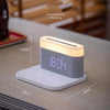 S26 3 in 1 Mobile Phone Wireless Charger with Clock & Night Light(White)