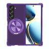 For Samsung Galaxy Z Fold5 CD Texture 360 Degree Rotating Holder MagSafe Phone Case(Purple)