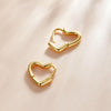 S925 Sterling Silver Heart-shaped Hollow Ear Stud Women Earrings(Gold)