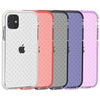 For iPhone 11 Grid Pattern Shockproof Transparent TPU Protective Case(Black)