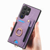 For Samsung Galaxy S25 Ultra 5G Retro Skin-feel Ring Multi-card Wallet Phone Case(Purple)