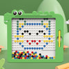 106 Beads Kids Magnetic Drawing Board Big Chess Children Creative Toys(Dinosaur Green)
