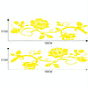 2 PCS/Set D-545 Rose Pattern Car Modified Decorative Sticker(Yellow)