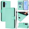 For Samsung Galaxy A56 5G Skin Feel Solid Color Leather Phone Case with Lanyard(Mint Green)