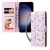 For Samsung Galaxy S25 5G Bronzing Painting RFID Leather Phone Case(Pansies)