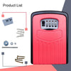 Large Wall Mounted Key Safe Box - 10,000 Combination Lock (Red)
