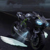 1pair Motorcycle Angel Wings Welcome Light LED Chassis Modified Wings Projector Light(Blue)