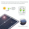 HAWEEL 3 PCS 20W Monocrystalline Silicon Solar Power Panel Charger, with USB Port & Holder & Tiger Clip, Support QC3.0 and AFC(Black)