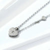 S925 Sterling Silver Platinum Plated Heart Lock Necklace Girls White Inlaid Zircon Key Jewelry