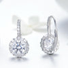 925 Sterling Silver Zircon Round Drop Earrings