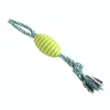 Dog Teething Chew Toy - Durable TPR & Cotton Rope (Green)