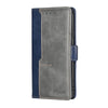 For Asus Zenfone 9 Contrast Color Side Buckle Leather Phone Case(Blue + Grey)