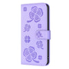 For Samsung Galaxy A56 5G Four-leaf Embossed Leather Phone Case(Purple)