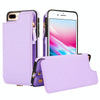 For iPhone 8 Plus / 7 Plus Double Flap Zipper RFID Leather Phone Case with Short Lanyard(Light Purple)