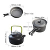 Outdoor Supplies Camping Portable Teapot Set Pot Set(Black Handle)