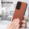For Samsung Galaxy A52 Twill Fabric Leather Skin Back Phone Case(Brown)