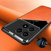 For Xiaomi Redmi K70 All-inclusive Leather Organic Glass Phone Case with Metal Iron Sheet(Yellow)