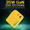M167 PD 35W Type-C and USB QC 3.0 Fast Charger, Specification:EU Plug(Yellow)