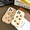 For iPhone 15 Bear Plush Silicone Phone Case(Brown)