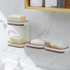 Bathroom Rotatable Soap Dish Wall-mounted No Perforated Drain Double-layer Rack