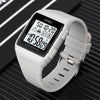 SKMEI 1960 Stainless Steel Buckle Silicone Strap Waterproof Electronic Watch(Black and Black Machine)