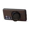 For Samsung Galaxy S24+ 5G Denior A14 Skin Feel Rotating Holder MagSafe Phone Case(Brown)
