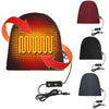 USB Electric Heating Outdoor Windproof And Warm Knitted Hat, Size: 24x24cm(Red)