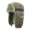 Winter Outdoor Padded Adjustable Head Circumference Ski Hat Warm Ear Protected Cap Flight Hats (Army Green Brown Fur)