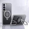 For Samsung Galaxy S25 5G Frosted MagSafe Phone Case with 360 Degree Rotating Holder(Grey)