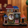 Big Castle Alarm Clock Villa Resin Craft Ornament(Left Blue Pavilion)