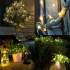 20m 200LED Solar Outdoor Waterproof Silver Wire Light String Christmas New Year Garden Decoration Garland Lights(Warm White Light)